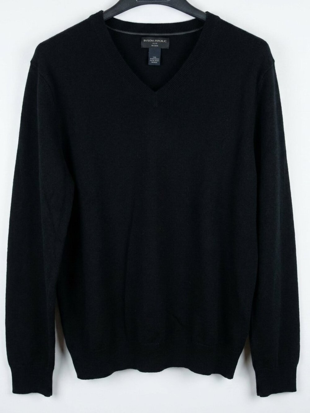 Banana Republic Men's Large V Neck Black Sweater 100% Merino Wool